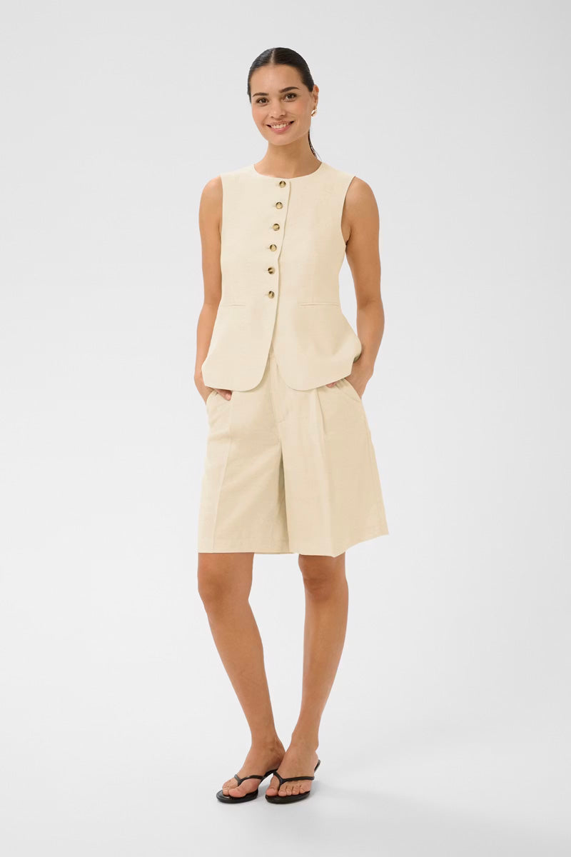 KAFFE KAannetta Shorts Feather Grey Melange.