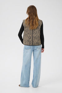 KAFFE KAkayla Waistcoat Taupe/Black Animal