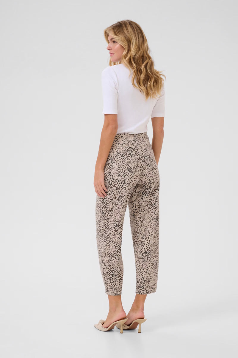 KAFFE KAlisa Cropped Jeans Abstract Leopard