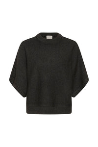 KAFFE KAbarbara Wing Sleeve Pullover Dark Grey Melange