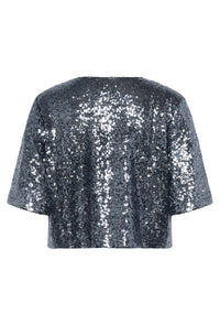 KAFFE KAlau Sequin Cardigan Dark Silver