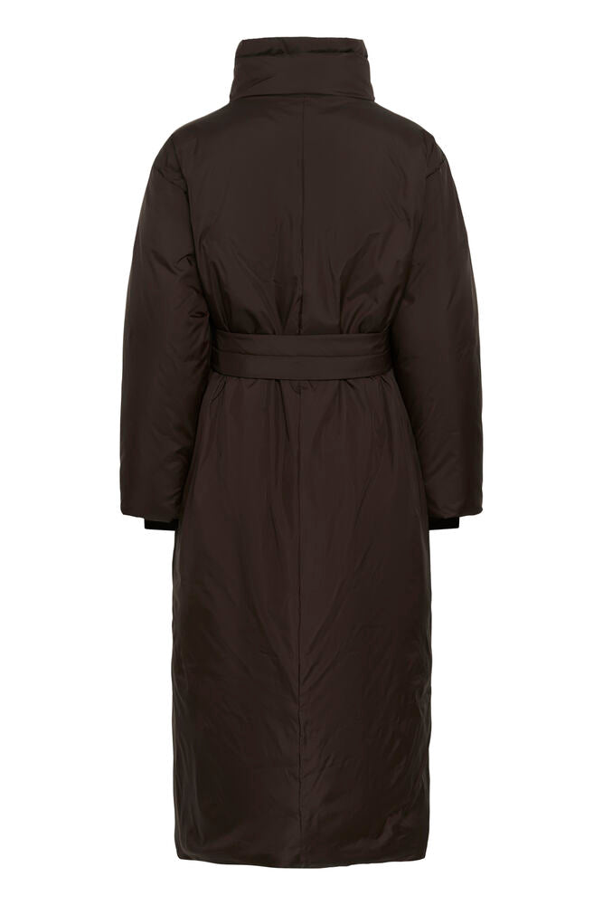 INWEAR ZINNAHIW Long Cocoon Coat Chocolate Brown