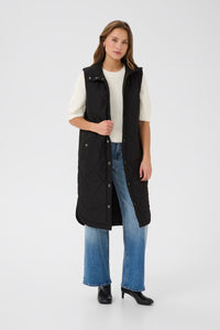 KAFFE KAmeria Quilted Gilet Waistcoat-Black