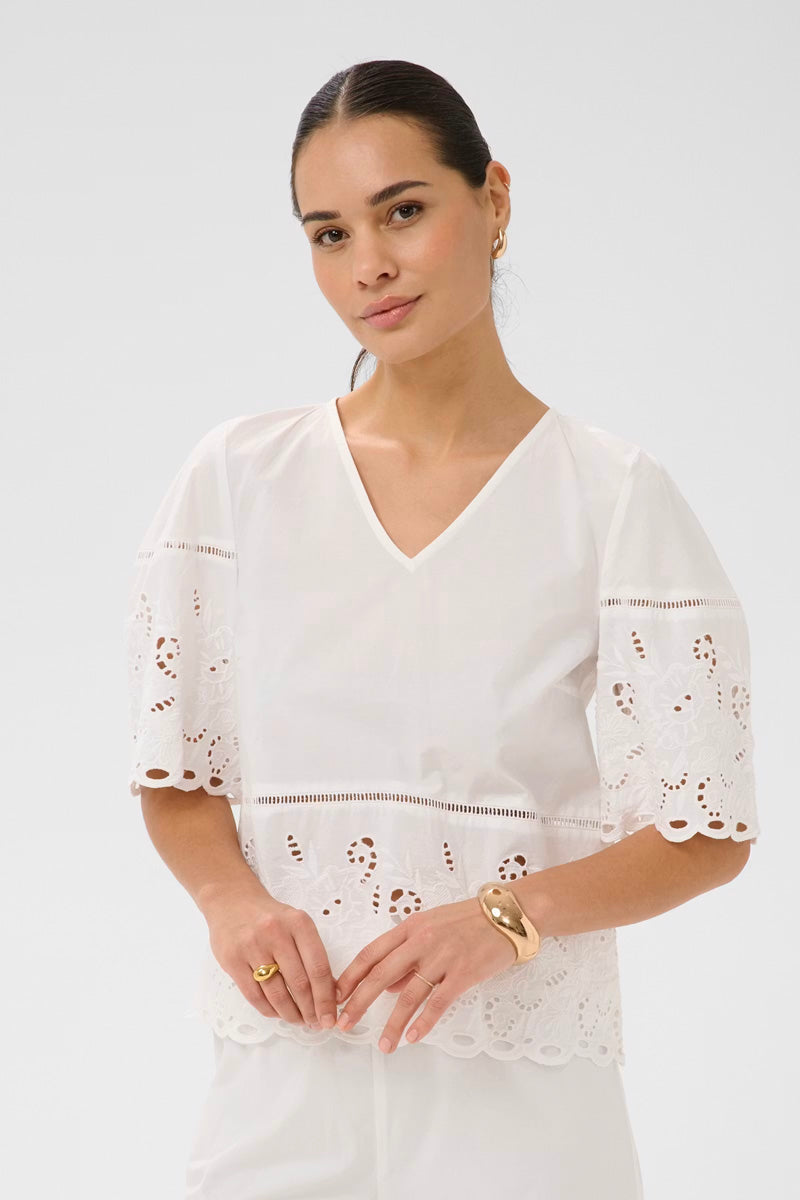 KAFFE KAgertrud Blouse Chalk White