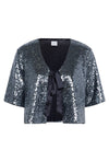 KAFFE KAlau Sequin Cardigan Dark Silver