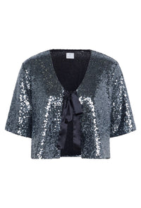 KAFFE KAlau Sequin Cardigan Dark Silver
