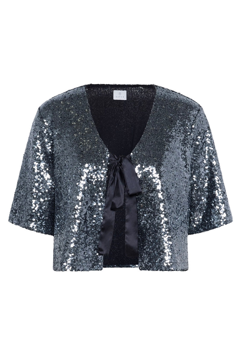 KAFFE KAlau Sequin Cardigan Dark Silver