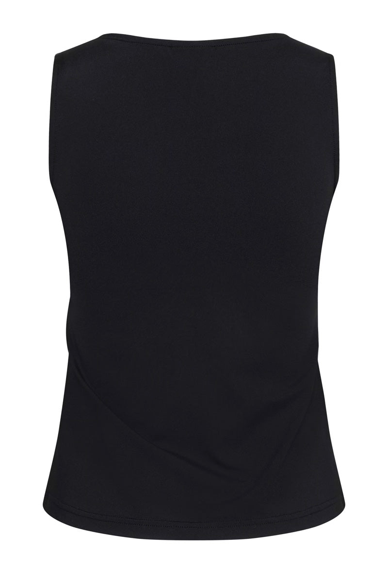 KAFFE KAarina Jersey Vest Top-Deep Black