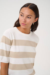 KAFFE KAlizza Pullover Striped Sweater Stone