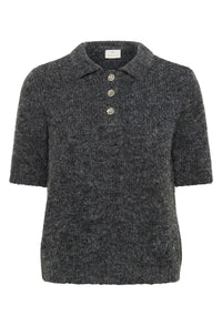 KAFFE KAemilie Polo Pullover Grey Melange