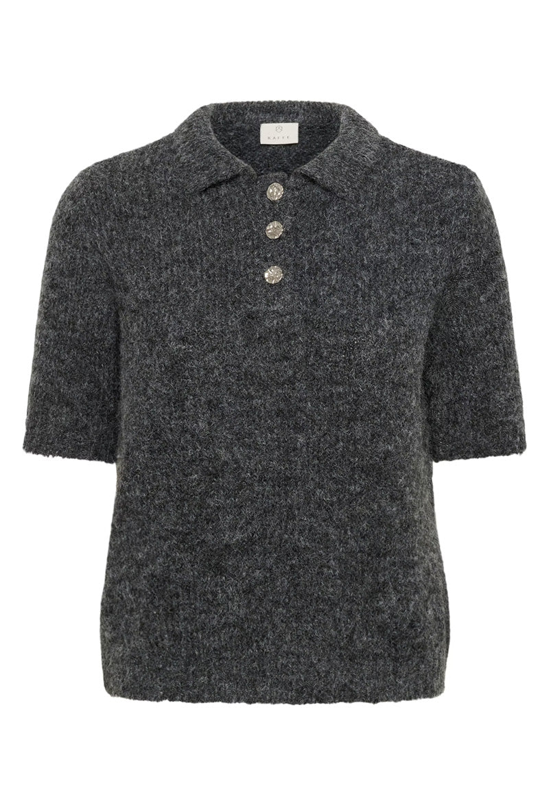 KAFFE KAemilie Polo Pullover Grey Melange