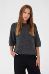 KAFFE KAemillie Crop Pullover Dark Grey Melange
