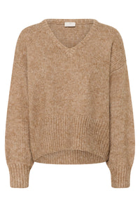 KAFFE KAtrina V-Neck Pullover Toasted Coconut