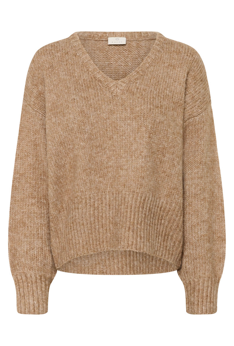 KAFFE KAtrina V-Neck Pullover Toasted Coconut