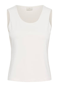 KAFFE KAarina Jersey Vest Top-Chalk White
