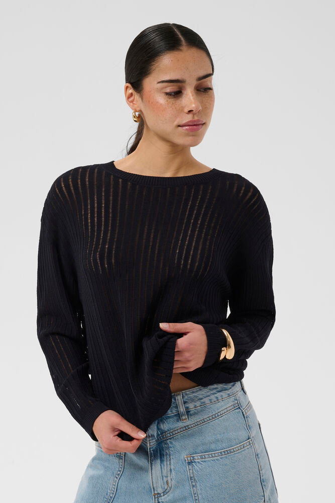 KAFFE KAabalina Knit Pullover Black Deep
