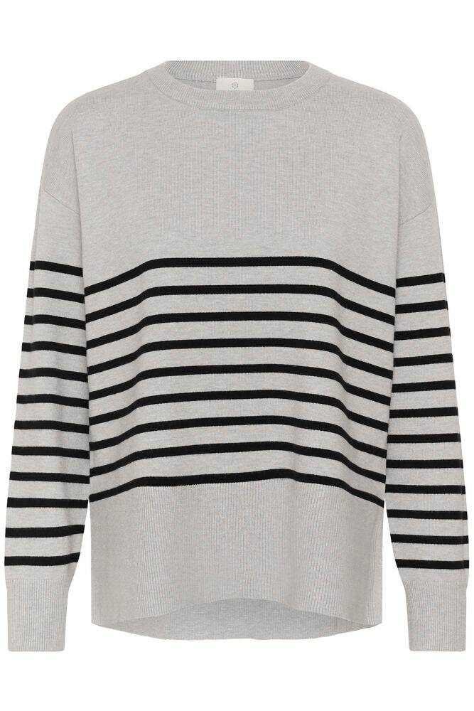 KAFFE KAlimone Striped Pullover Grey Melange/Black