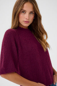 KAFFE KAemillie Crop Pullover Windsor Wine