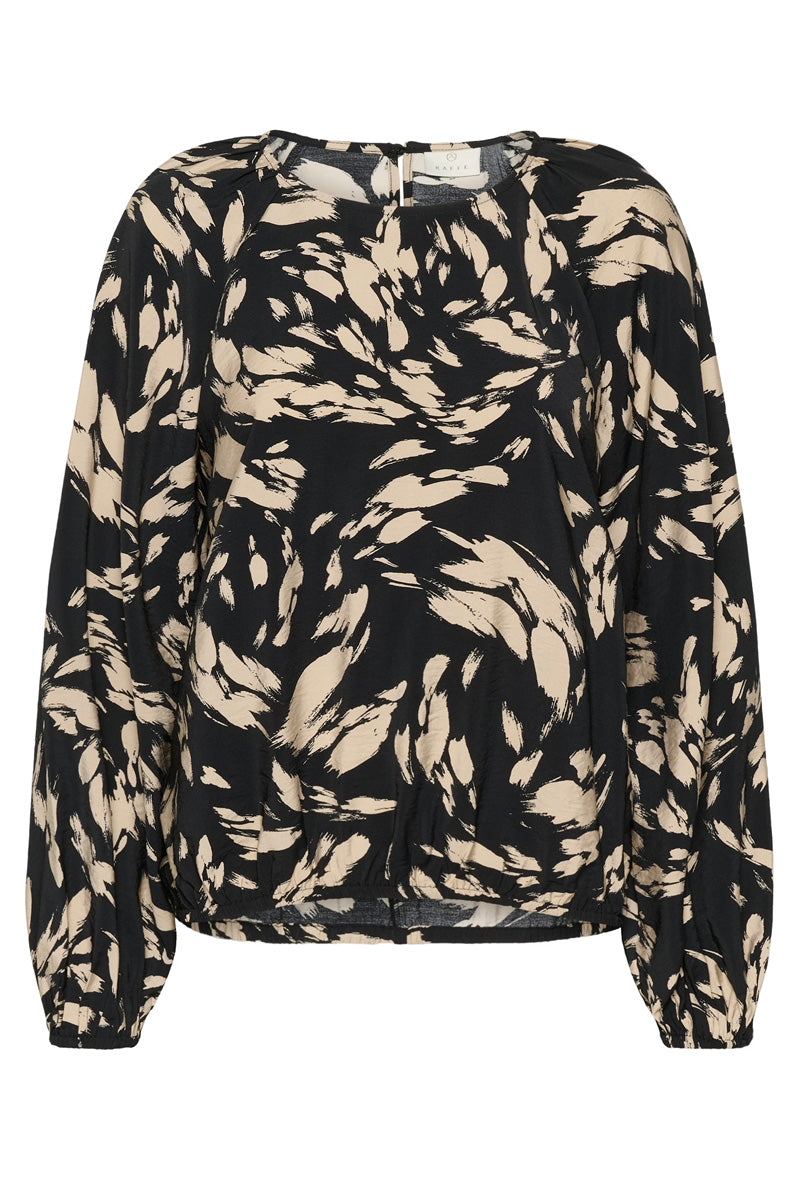 KAFFE KAulla Blouse-Black/Stone Graphic