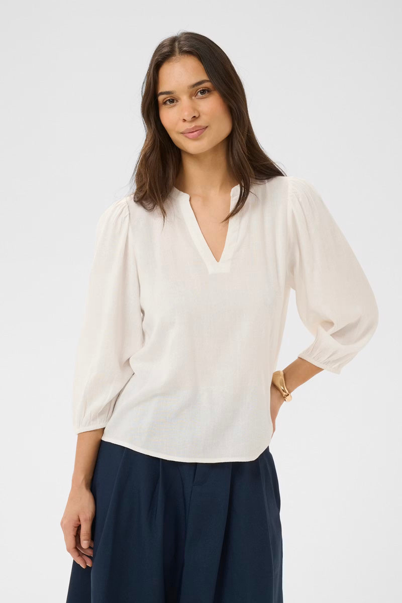 KAFFE KAmilia 3/4 SL Blouse Chalk White