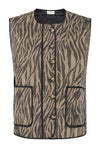 KAFFE KAkayla Waistcoat Taupe/Black Animal