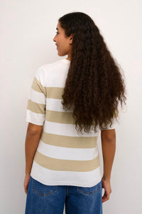 KAFFE KAlizza Striped Knit Feather Grey/Chalk