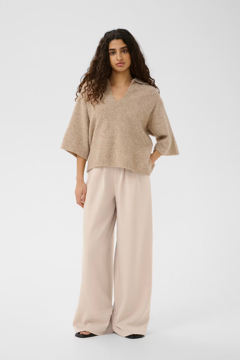 InWear GUNI IW POLO Sweater Cornstalk Melange