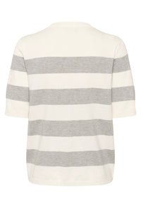 KAFFE KAlizza Pullover Striped Chalk/Grey Melange