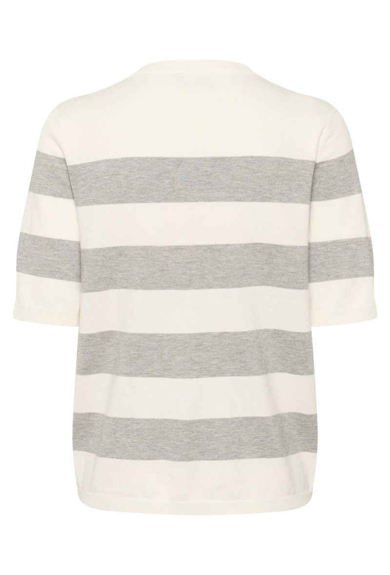 KAFFE KAlizza Pullover Striped Chalk/Grey Melange