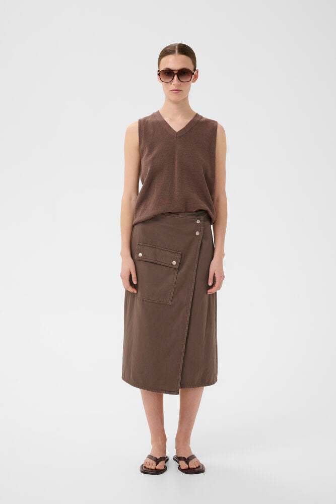 InWear GLADYS IW Denim Wrap Skirt Coffee Quartz