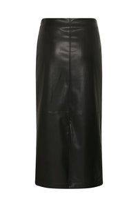 KAFFE KAarense Faux Leather Skirt Black
