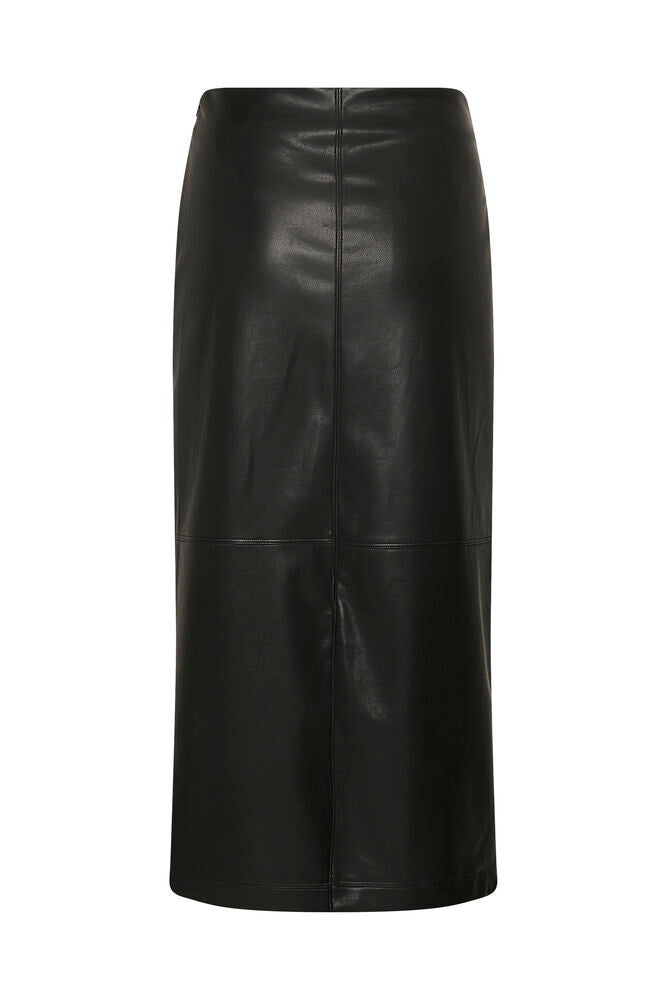 KAFFE KAarense Faux Leather Skirt Black
