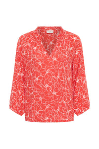 KAFFE KAtine Amber Blouse-Poppy Red/Chalk