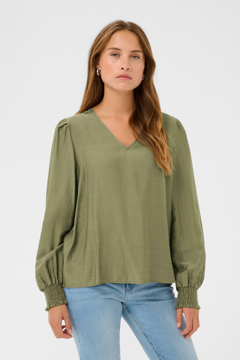 KAFFE KAlufia Blouse-Dusky Green