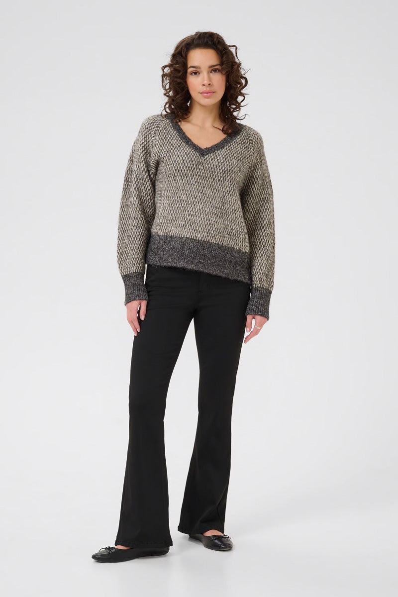 KAFFE KAmelinda Pullover Dark Grey/Feather Grey