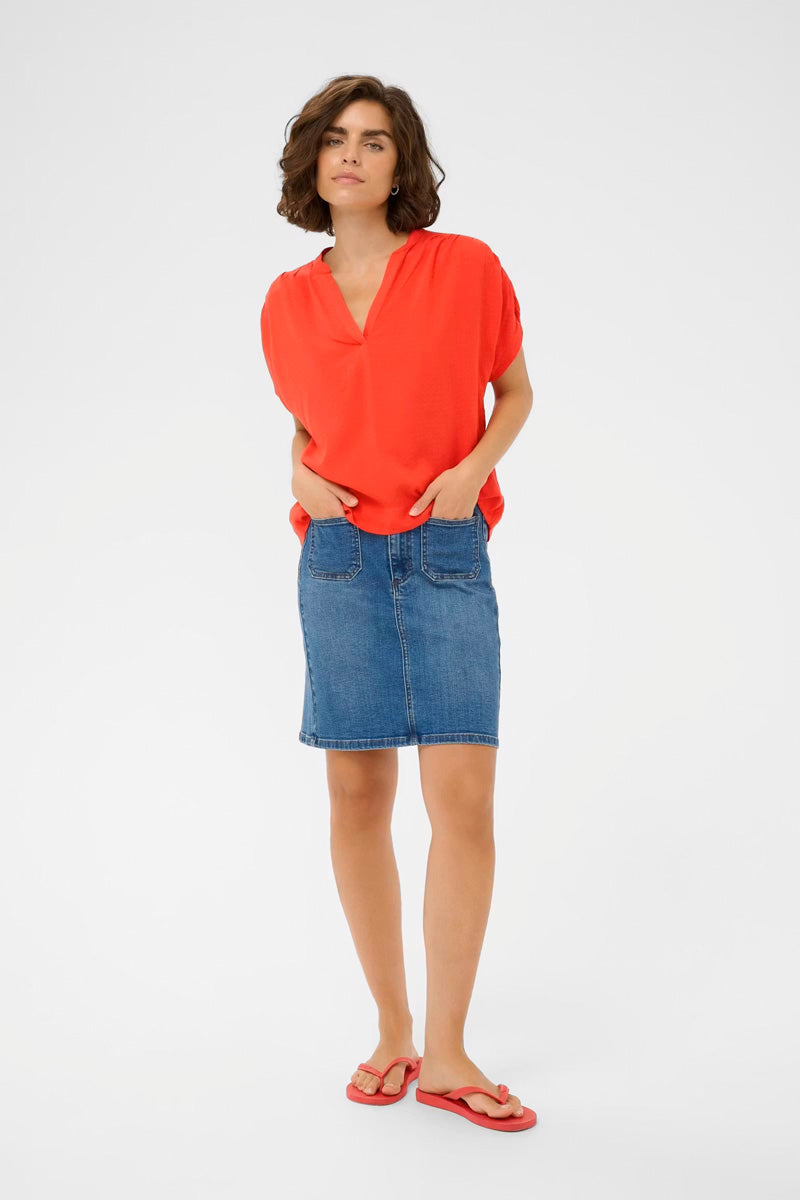 KAFFE KAgina Blouse Poppy Red