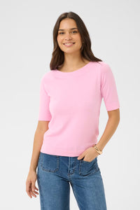 KAFFE KAlizza Boatneck Pullover Pink Frosting