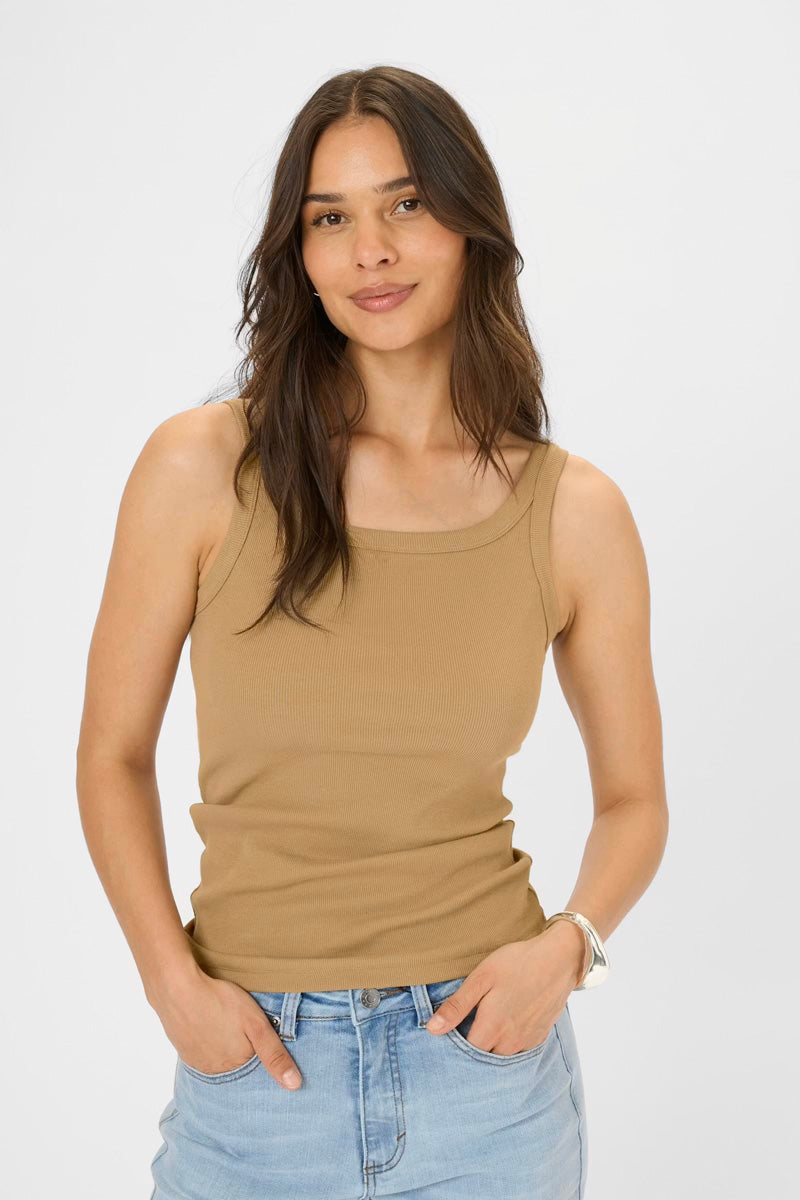 KAFFE KAcarna Tank Top Petrified Oak