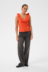 KAFFE KAdidde Flounce Top Tigerlily