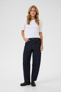 KAFFE KArory Barrel Jeans Unwashed Blue