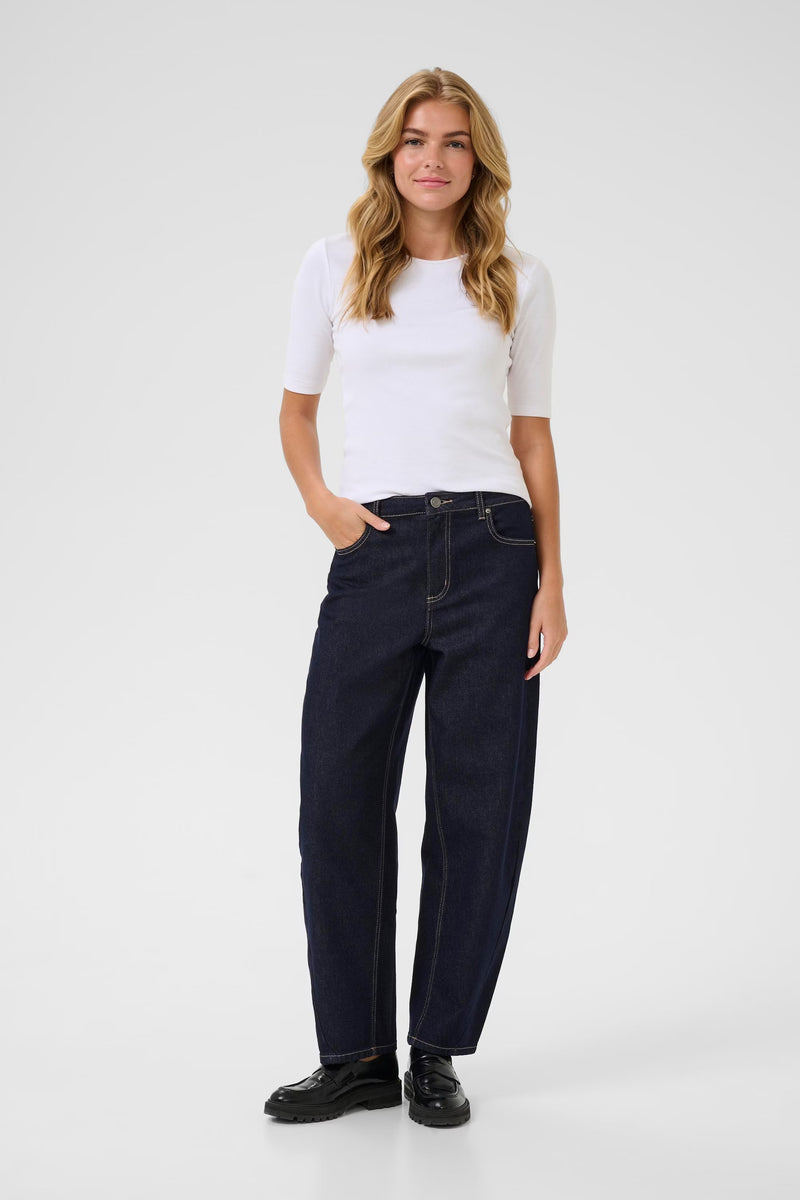 KAFFE KArory Barrel Jeans Unwashed Blue