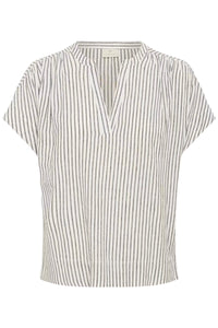 KAFFE KAmilia Wing SL Blouse Black/Chalk Stripe