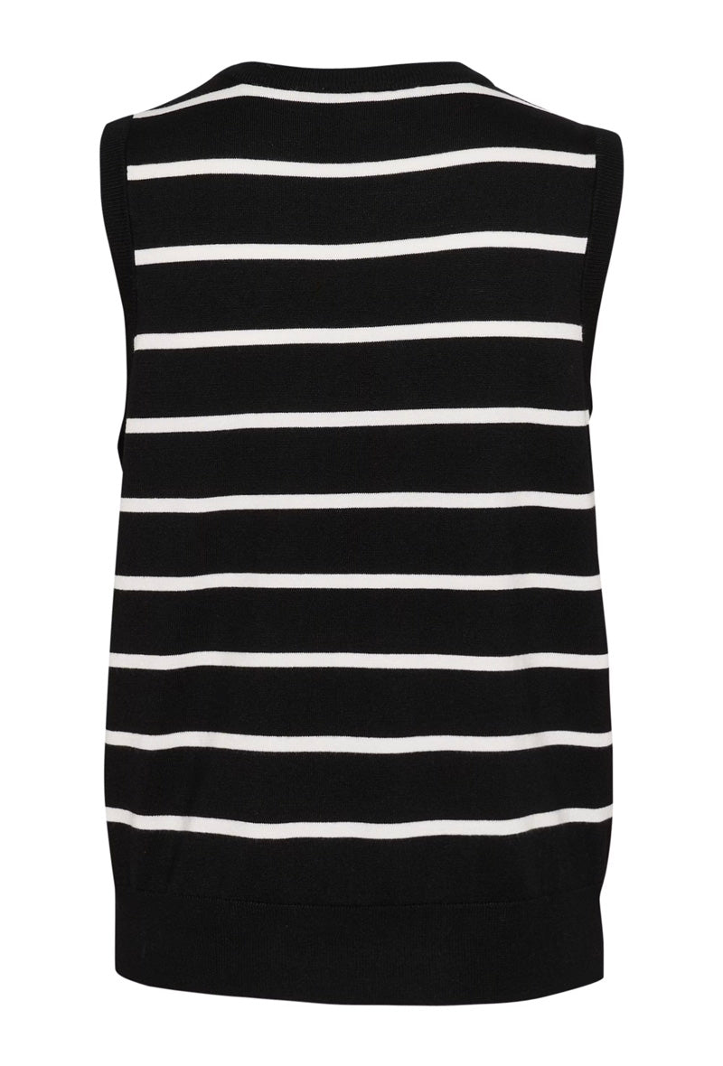 KAFFE KAlizza Striped Slipover Black/Chalk