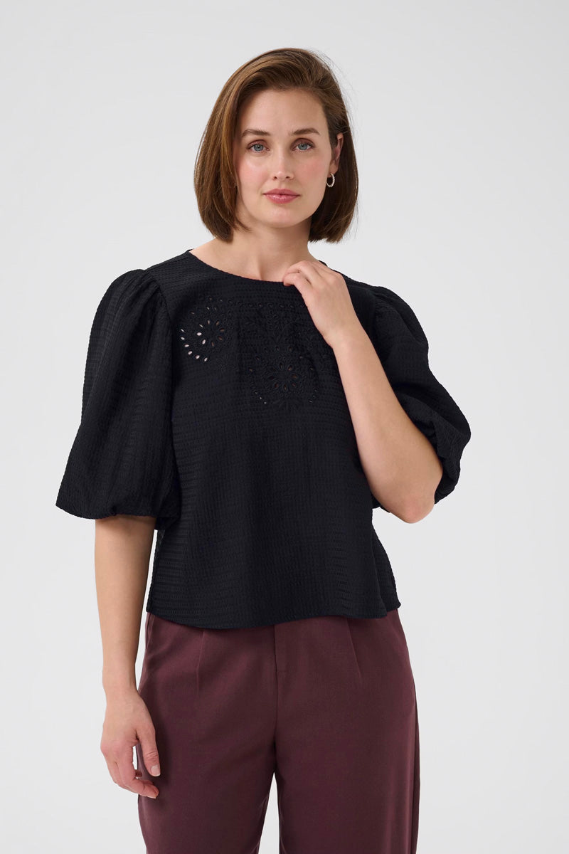KAFFE KAmelani Blouse-Deep Black
