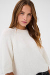 KAFFE KAemillie Crop Pullover Chalk White