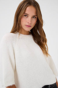 KAFFE KAemillie Crop Pullover Chalk White