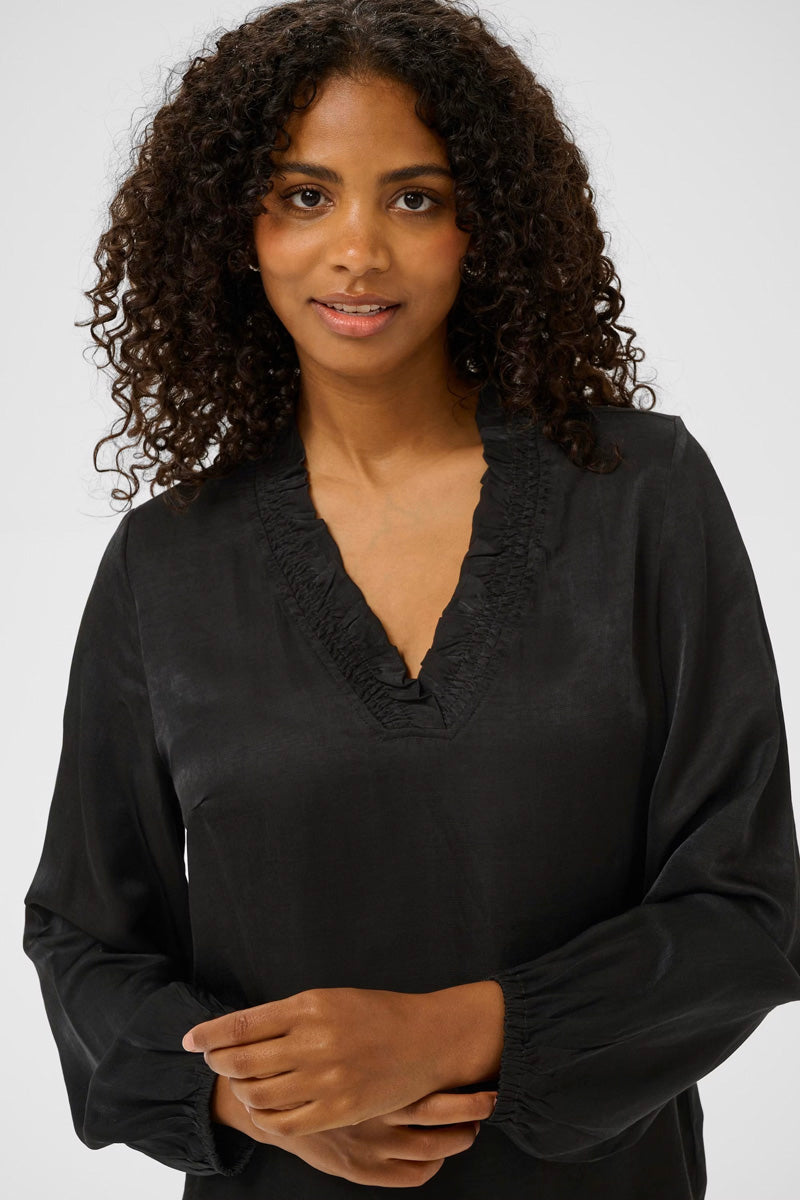KAFFE KAmille Blouse-Deep Black