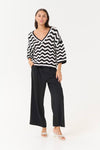 KAFFE KAlaina Knit Pullover Black/Chalk