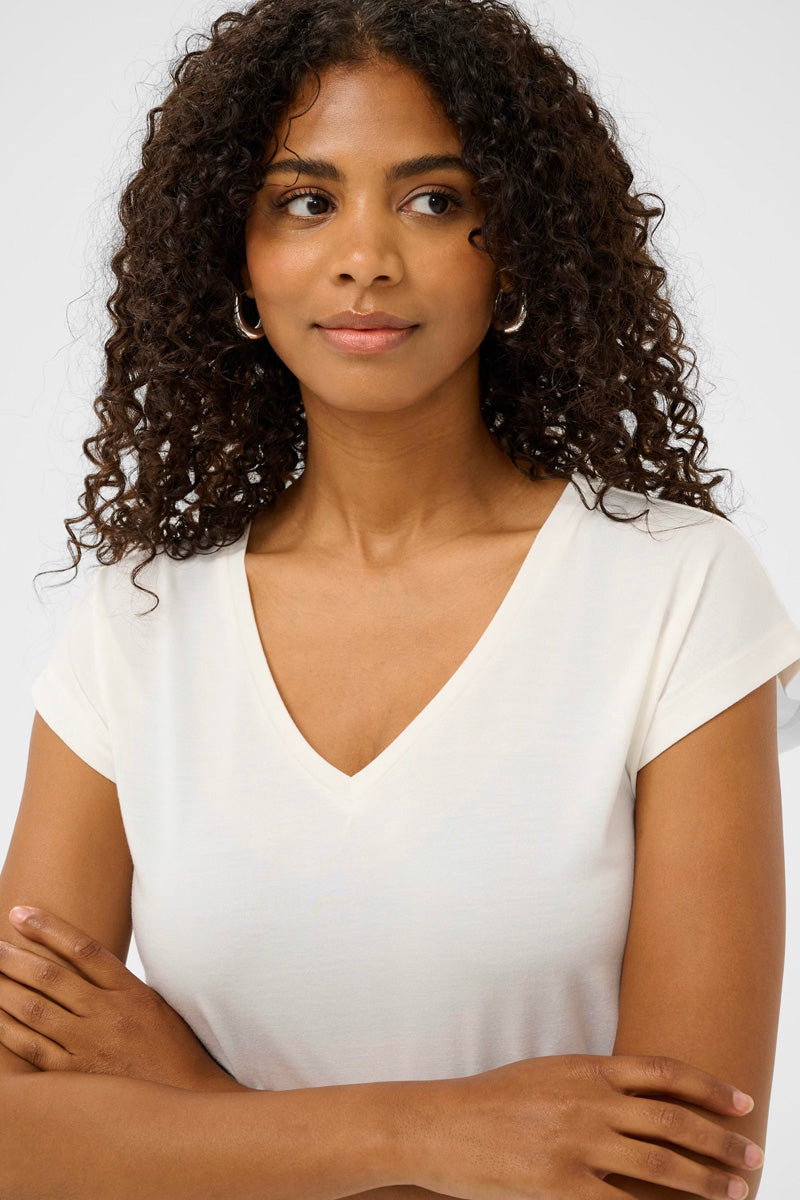 KAFFE KAlise T-Shirt Washed Chalk White