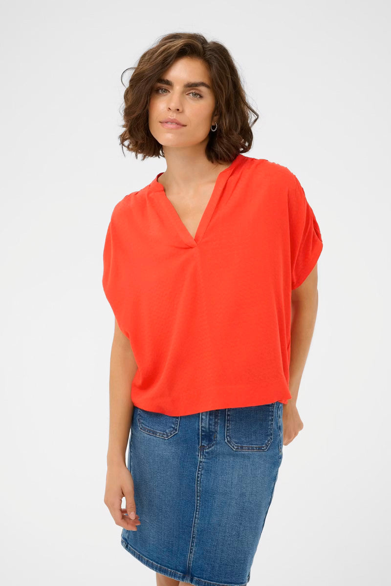 KAFFE KAgina Blouse Poppy Red